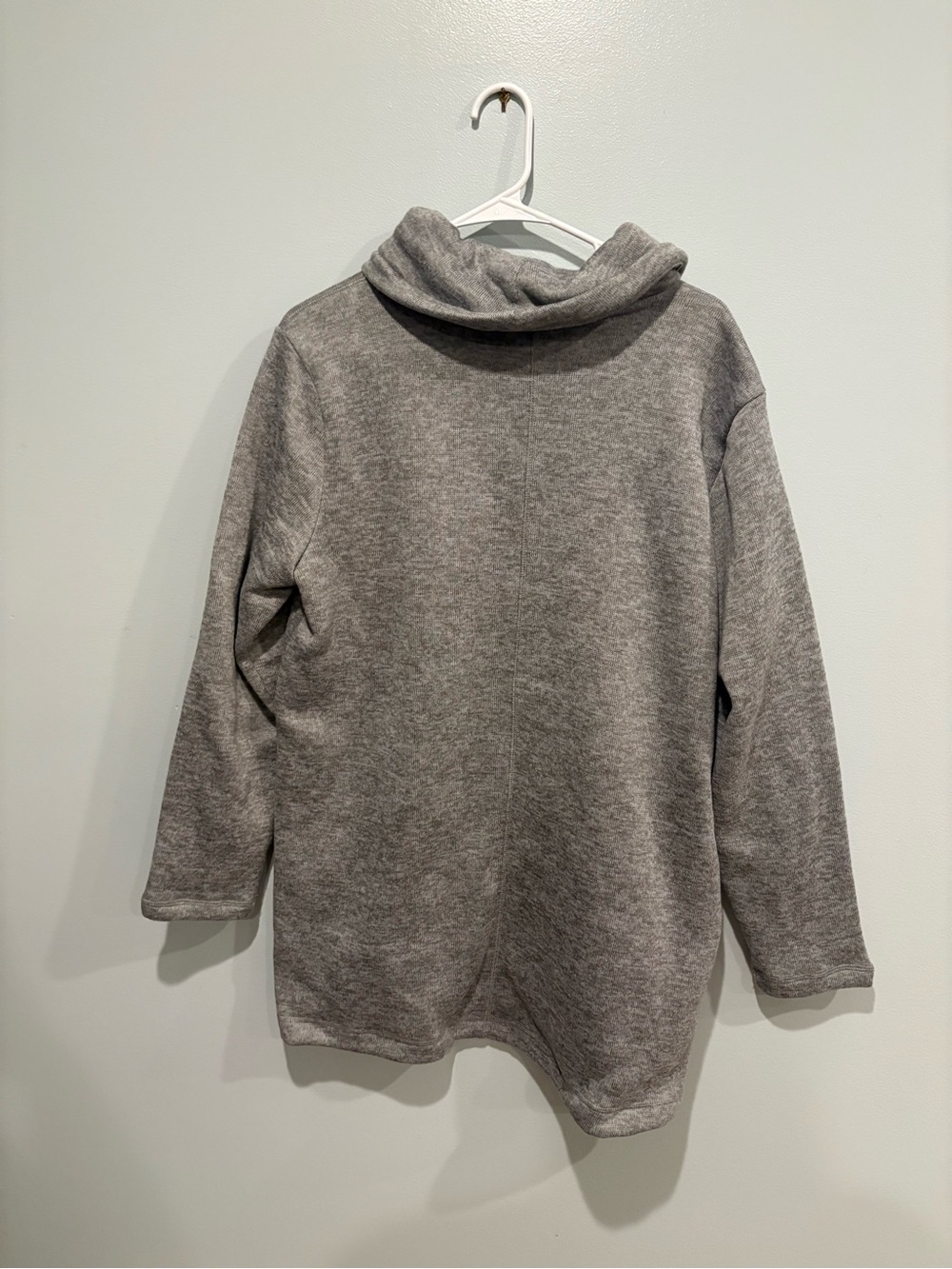 Lands' End Heather Gray Funnel Neck Sweater